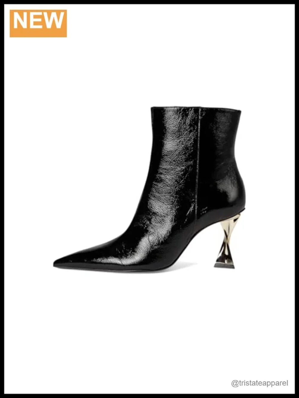 Patent Leather Stiletto Bootie with Zip Closure